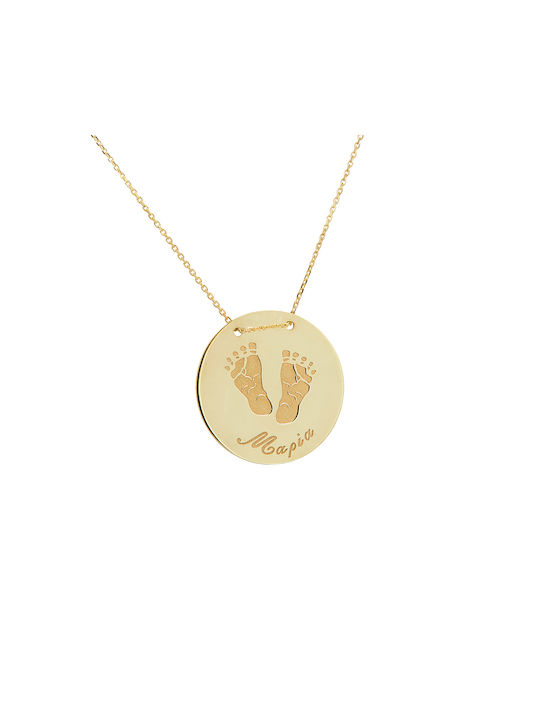 CHrysolithos Necklace Name from Gold 14K