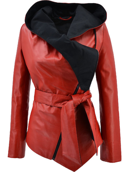 Dermatina 100 Damen Bikerjacke Rot