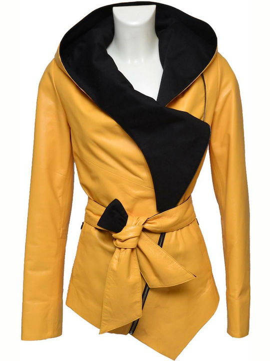 Damen Bikerjacke Gelb