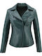 Women's Short Biker Leather Jacket for Winter Fuchsia