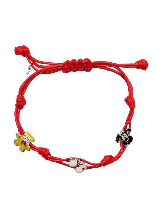 Woofie Kinderarmband Makramee aus Silber mit Abbildung