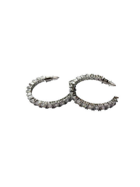 Kostibas Fashion Earrings Hoops with Stones