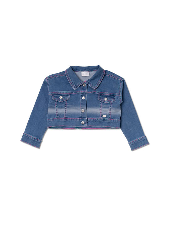 Tuc Tuc Kids Denim Jacket Short with Hood Blue