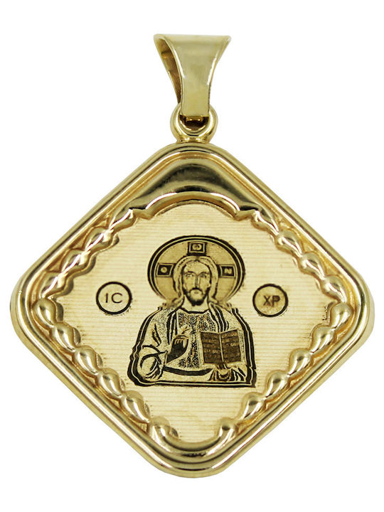 Roloi Kaliamanis Pendant Kids Talisman with Jesus Christ made of Gold 9K PM1224