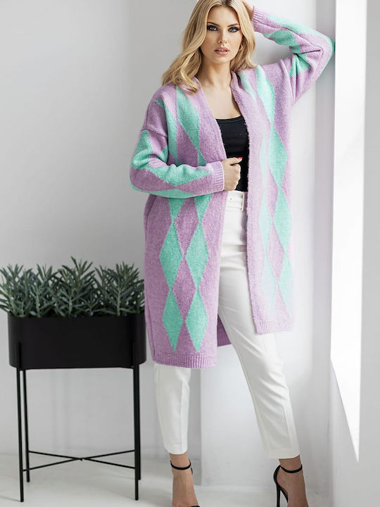 PeeKaBoo Long Women's Knitted Cardigan Multicolour