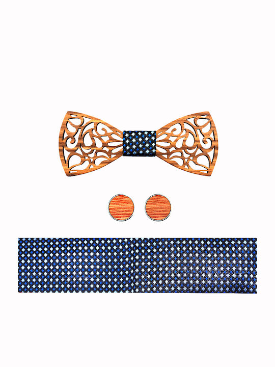 Legend Accessories Wooden Bow Tie Set with Cuff...