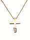 Kosmima1 Damen Gold Kreuz 14K mit Kette