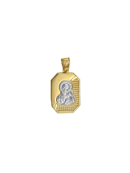 Ioannis Kosmima Pendant Kids Talisman with Virgin Mary from Gold 14K APP-21869Y