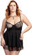 Merry See Sexy Babydoll Schwarz