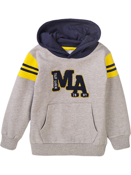 Minoti Kids Sweatshirt with Hood and Pocket Gray