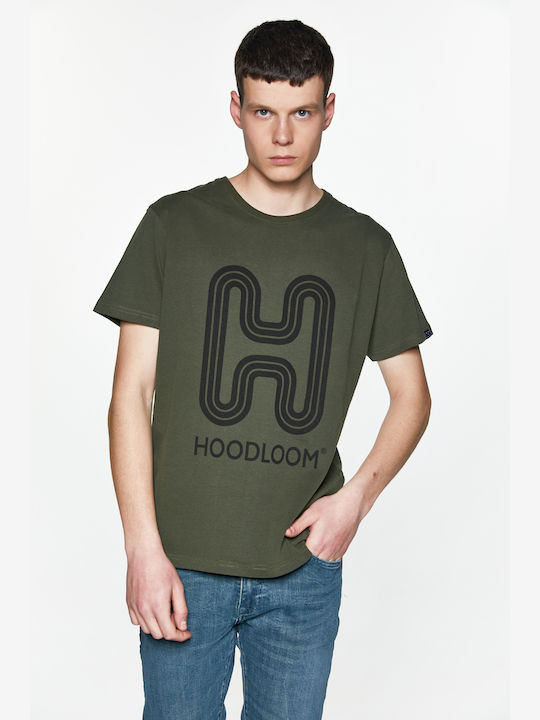 HoodLoom T-shirt Bărbătesc cu Mânecă Scurtă Kaki