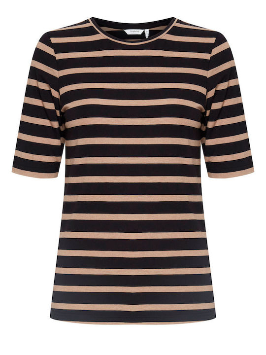 Byoung Women's T-shirt Striped Brown