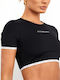 Gym King Γυναικείο Αθλητικό Crop T-shirt Μαύρο