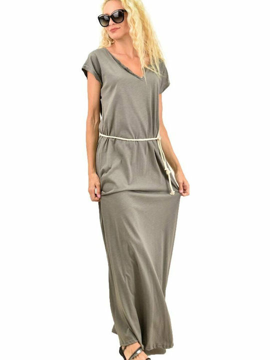 First Woman Sommer Maxi Kleid Gray