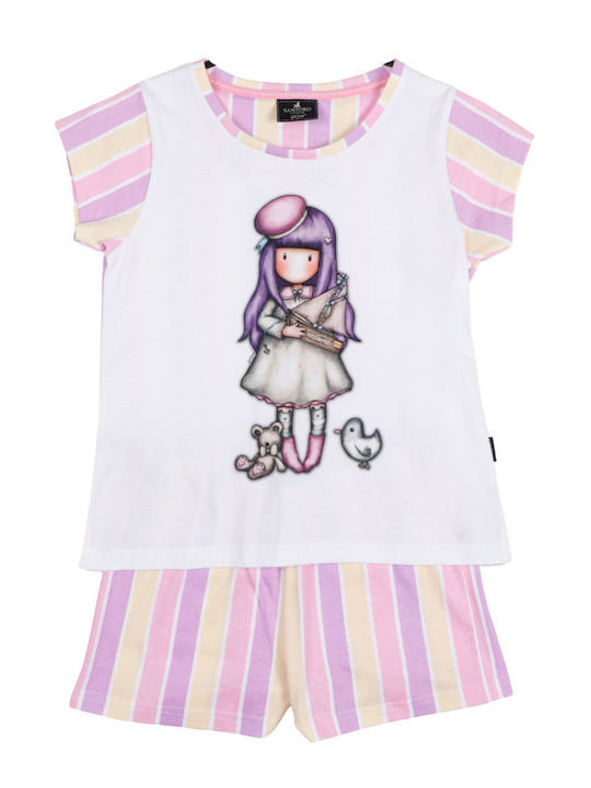 Admas Pijama pentru copii De vară White-Pink