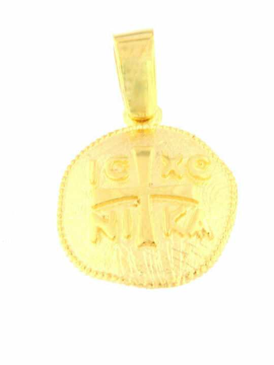 Ios Pendant Kids Charm Double Sided Constantinato made of Gold 9K ΜΕ1699