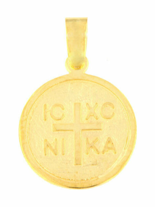 Ηώς Μενταγιόν Παιδικό Φυλαχτό Διπλής Όψης Κωνσταντινάτο από Χρυσό 9K ΜΕ1835