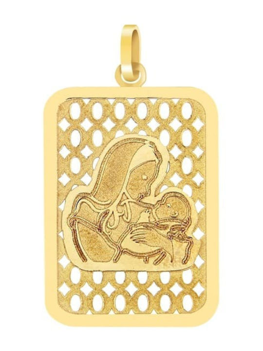 Eforo Pendant Kids Talisman with the Virgin Mary made of Gold 14K PA11100036