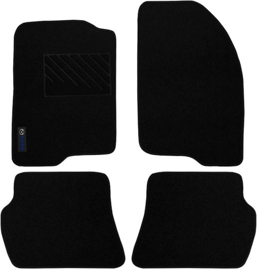 Autopataki Set of Front and Rear Mats 4pcs for Mazda 2 2002-2007 Black