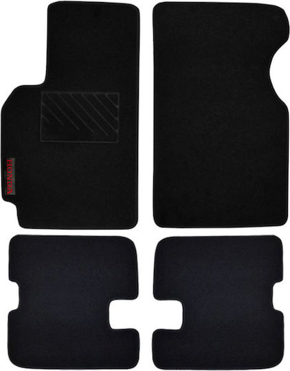 Autopataki Set of Front and Rear Mats 4pcs for Honda HR-V 1998-2013 Black