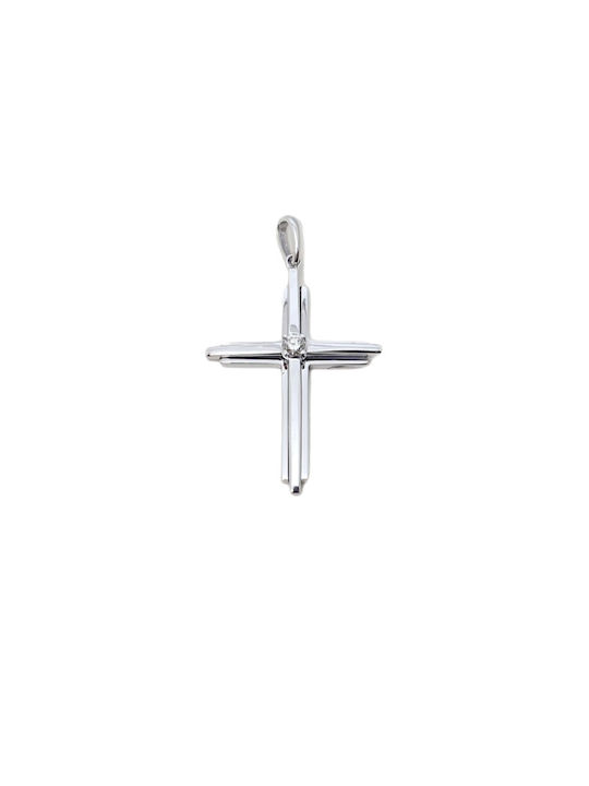 Mentzos White Gold Cross 18K with Chain