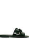 Wall Street Leather Women's Flat Sandals in Black Color