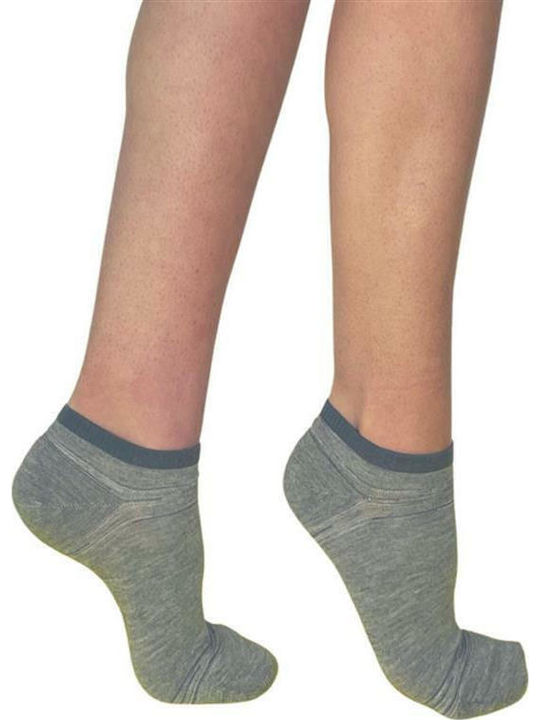 Inizio Damen Einfarbige Socken Gray 1Pack
