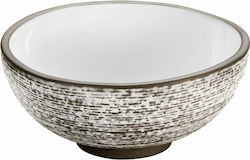 Playground Serving Bowl Round Ceramic Gray with Diameter 9cm