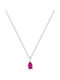 Kiriakos Gofas Necklace from White Gold 9K Fuchsia