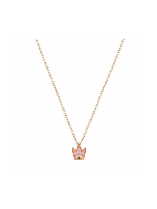 Amor Amor Halskette mit Design Tiara aus Vergoldet Silber