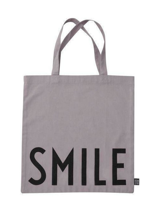 Design Letters Cotton Shopping Bag Gray