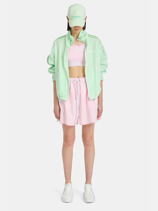 Iceberg Women's Short Lifestyle Jacket Windproof for Winter Green
