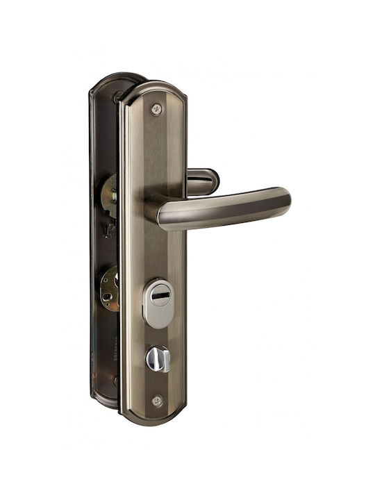 Thirard Lever Front Door with Plate Pair Silver