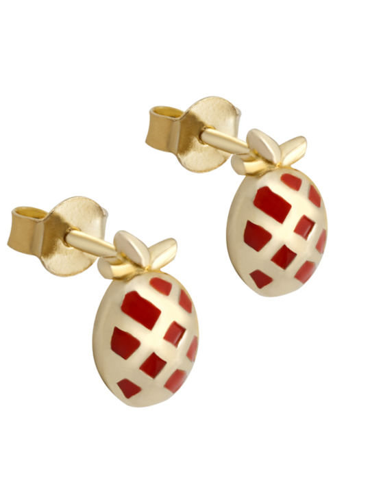 Woofie Gold Plated Kids Earrings Studs made of Silver