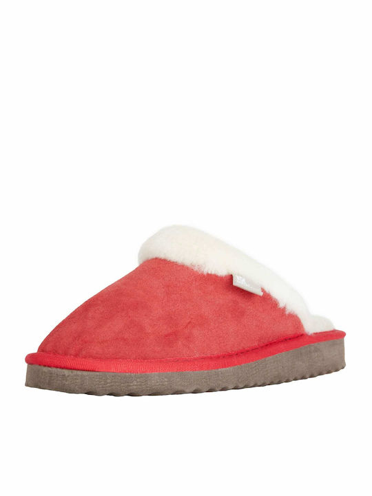 MRDline Leather Women's Slippers Red