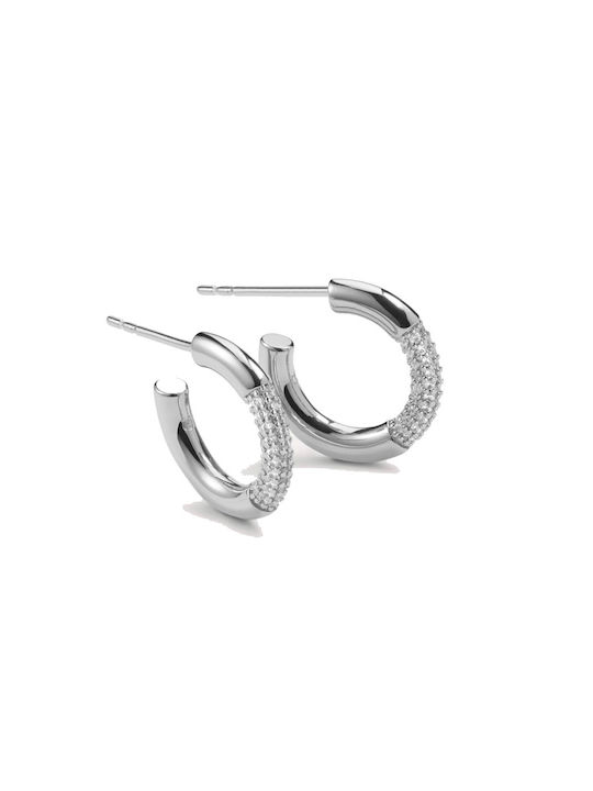 Aleyolé Earrings Hoops made of Silver with Stones