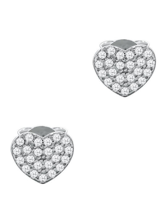 Kiriakos Gofas Kids Earrings Studs Hearts from Silver