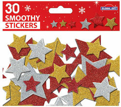 Global Gift Christmas Stickers with Star 8x15cm 30pcs