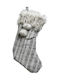 Christmas Decorative Fabric Gray Socks L29xW4xH60cm 610612