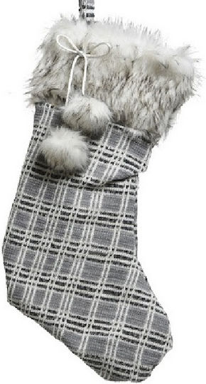 Christmas Decorative Fabric Gray Socks L29xW4xH60cm 610612