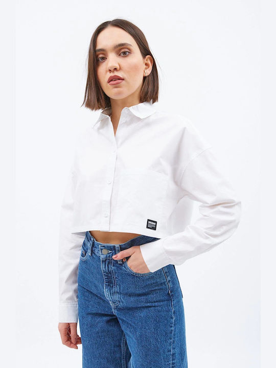 Dr Denim Women's Denim Monochrome Long Sleeve Shirt White