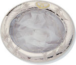 Prince Silvero Tabletop Oval Wedding Crown Case Silver