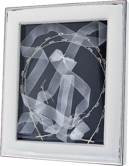 Prince Silvero Hochzeitskronen-Etui Fotografierahmen Rechteck Silber 20εκ.