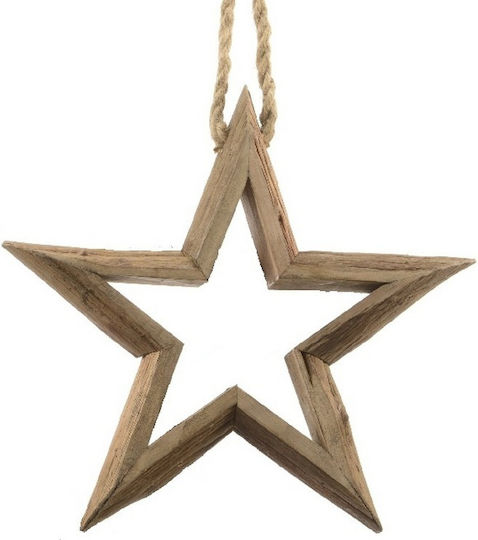 Kaemingk Wood Christmas Decorative Pendant Star 40buc Brown 551976