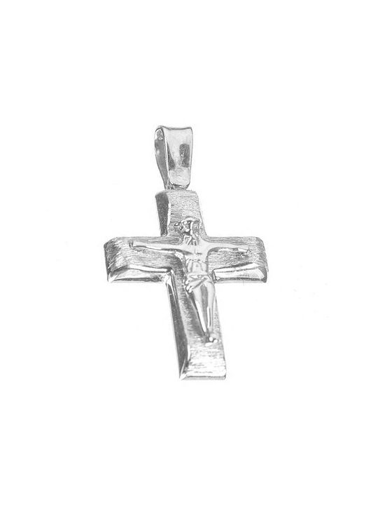 Gatsa Men's White Gold Cross 14K with the Crucified