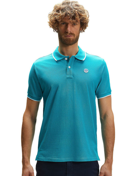 North Sails Men's Short Sleeve Blouse Polo Turquoise