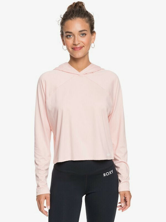 Roxy Γυναικεία Αθλητική Μπλούζα Μακρυμάνικη Ροζ