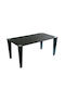 Table Dining Room with Glass Surface Grey / Black 160x90x75cm