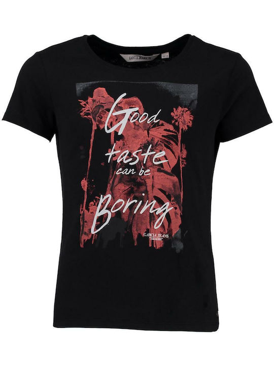 Garcia Jeans T-shirt Μαύρο