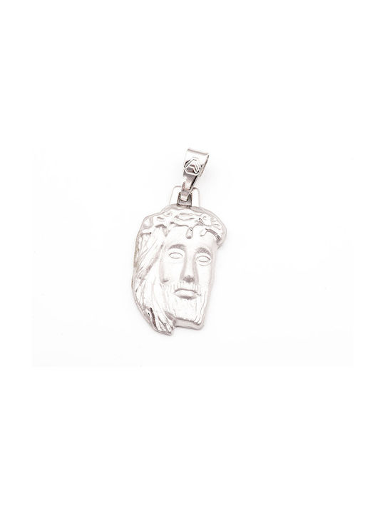 Kosmima Shop Pendant Kids Talisman with Jesus Christ from White Gold 9K 25956